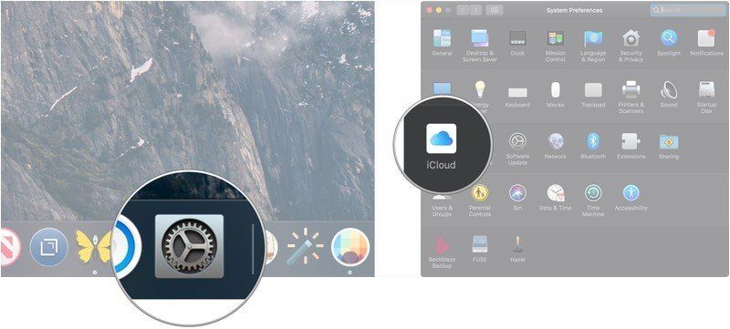 Откройте Системные настройки, нажмите iCloud